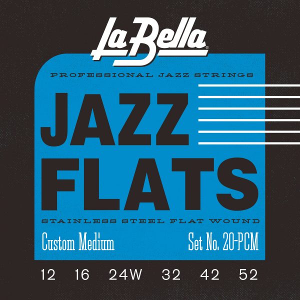 La Bella 20-PCM Custom Medium Stainless Steel Jazz Flats Electric Guitar Strings - .012-.052