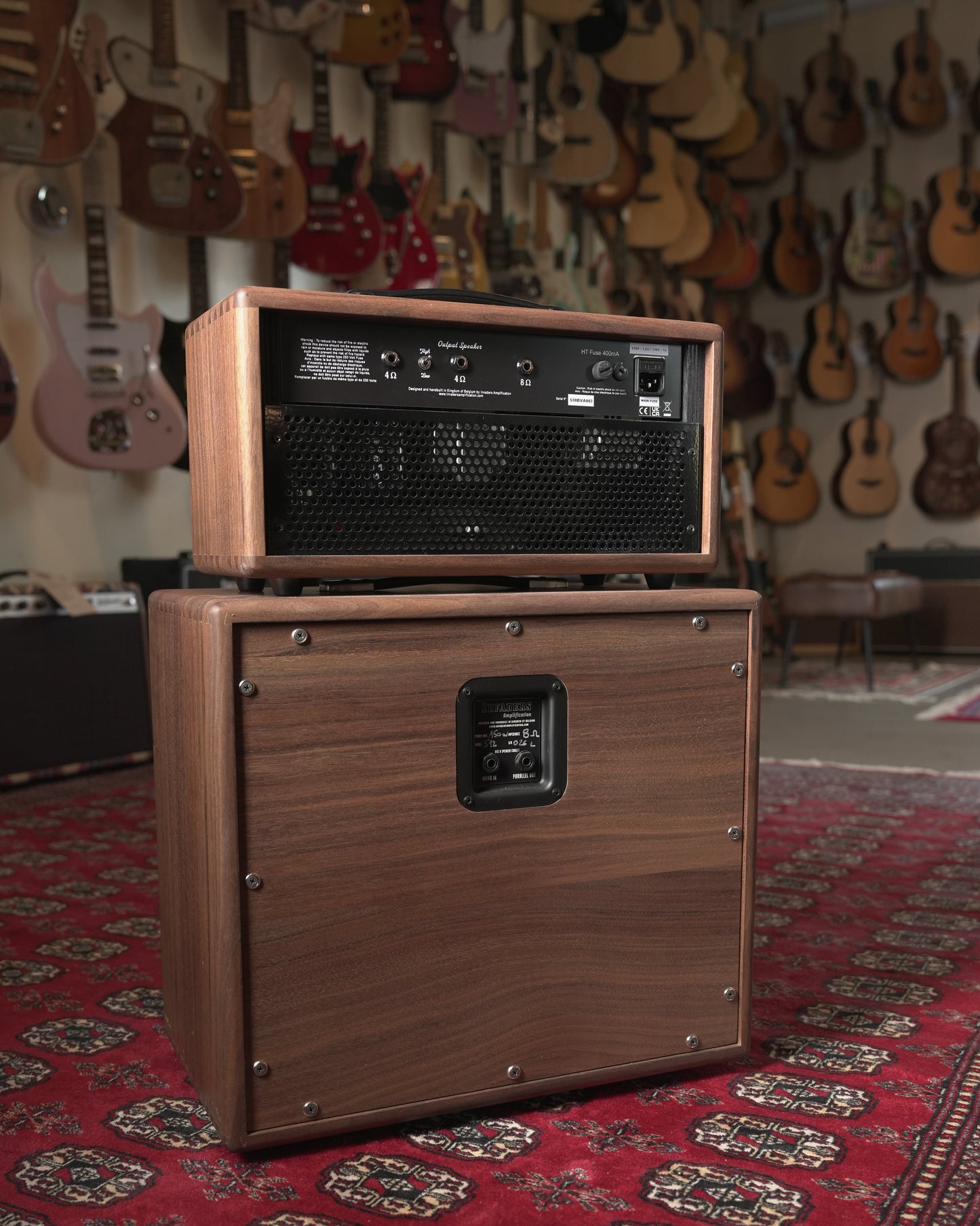 Invaders Amplification 530 BlueVerb 10th Anniversary 30w-15w Tube Guitar Amp Head w/ 1x12" Cab - Walnut w/ Wicker Grille