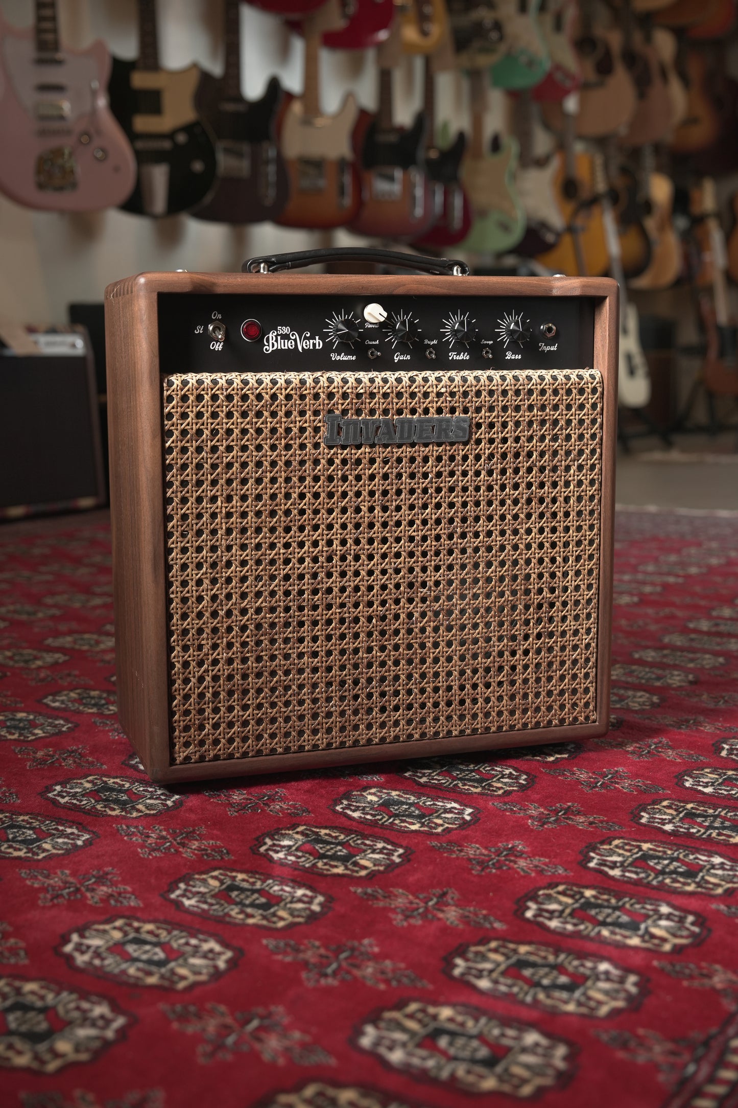 Invaders Amplification 530 BlueVerb 10th Anniversary 30w-15w 1x12" Tube Guitar Amp Combo - Walnut w/ Wicker Grille
