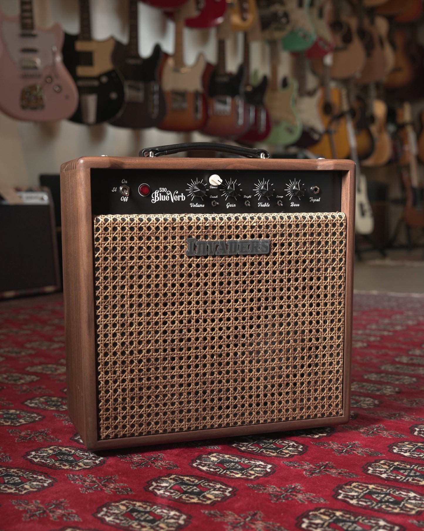 Invaders Amplification 530 BlueVerb 10th Anniversary 30w-15w 1x12" Tube Guitar Amp Combo - Walnut w/ Wicker Grille