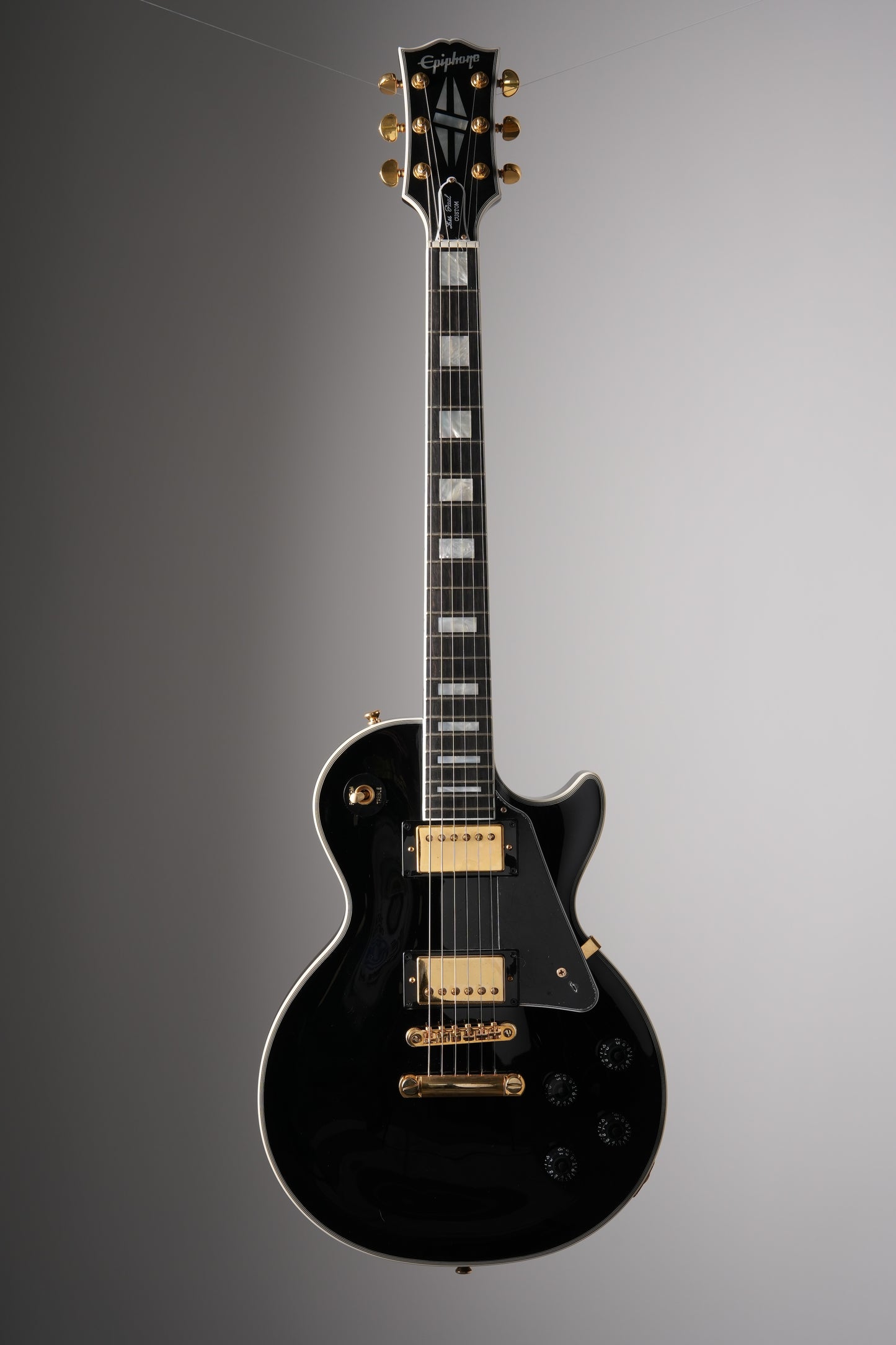 Epiphone "Inspired by Gibson Custom Shop" Les Paul Custom Electric Guitar - Ebony, w/ OHSC