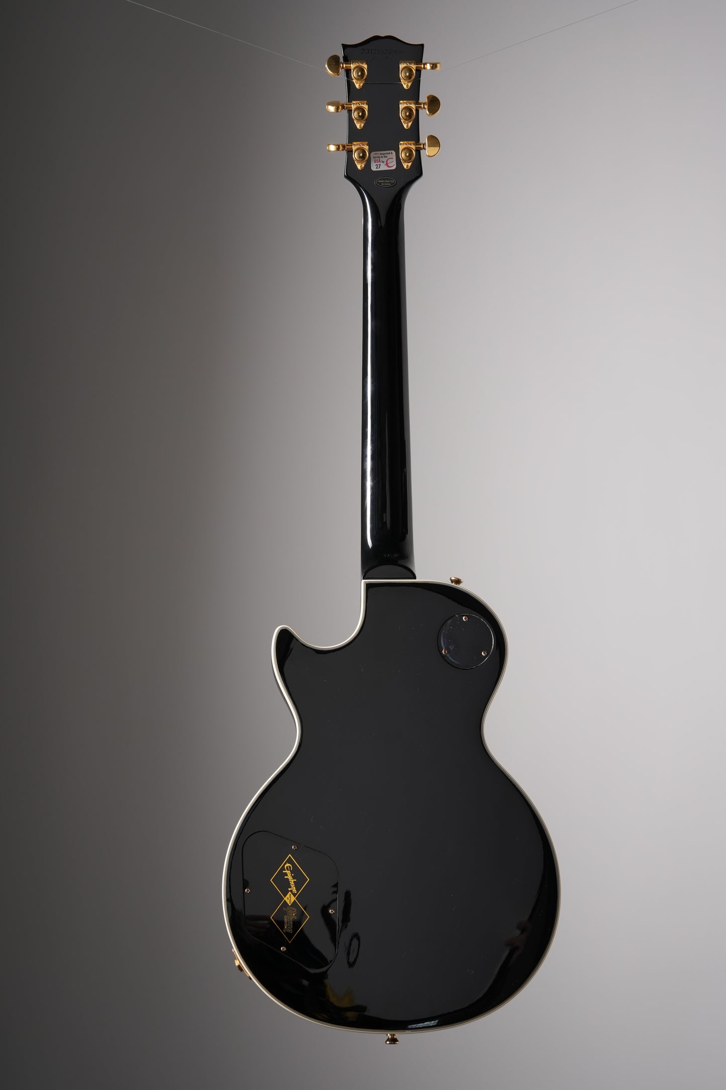 Epiphone "Inspired by Gibson Custom Shop" Les Paul Custom Electric Guitar - Ebony, w/ OHSC