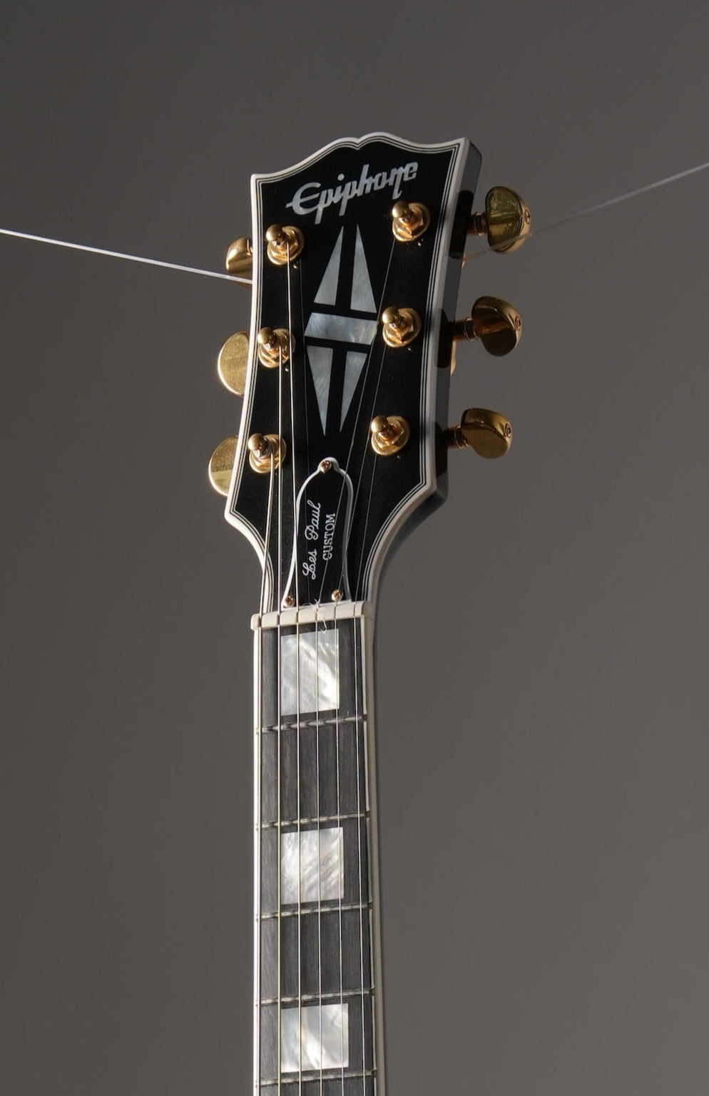 Epiphone "Inspired by Gibson Custom Shop" Les Paul Custom Electric Guitar - Ebony, w/ OHSC