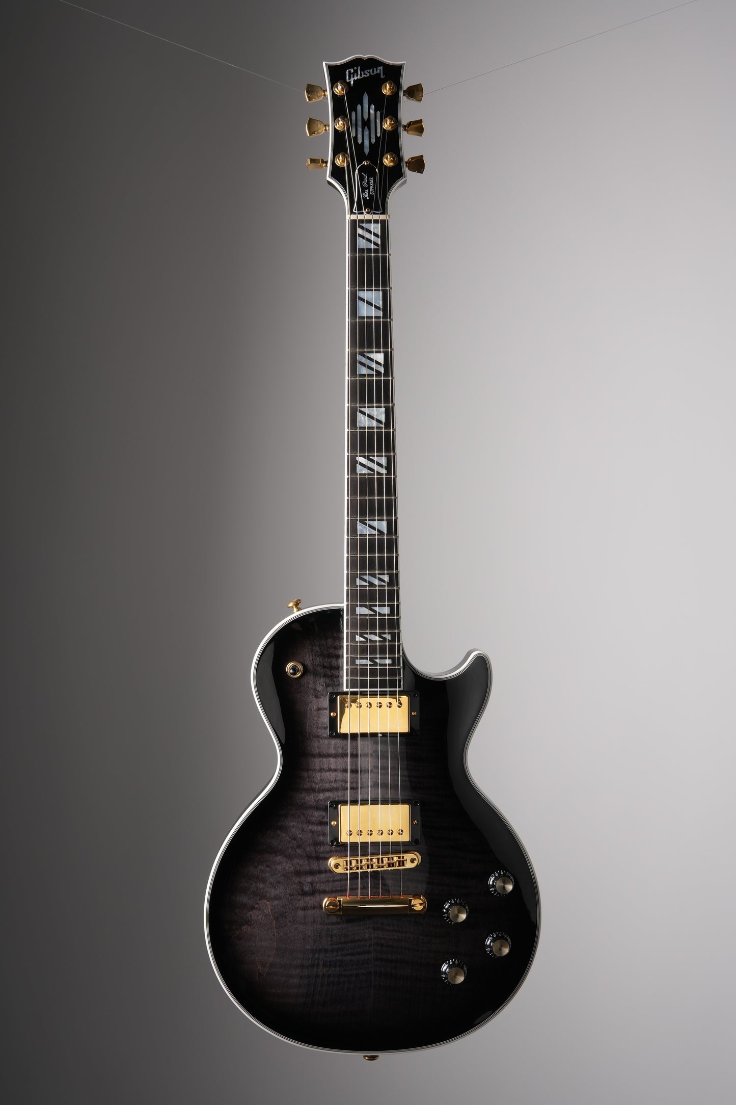 Gibson Les Paul Modern Supreme Electric Guitar - Trans Ebony Burst, w/ OHSC