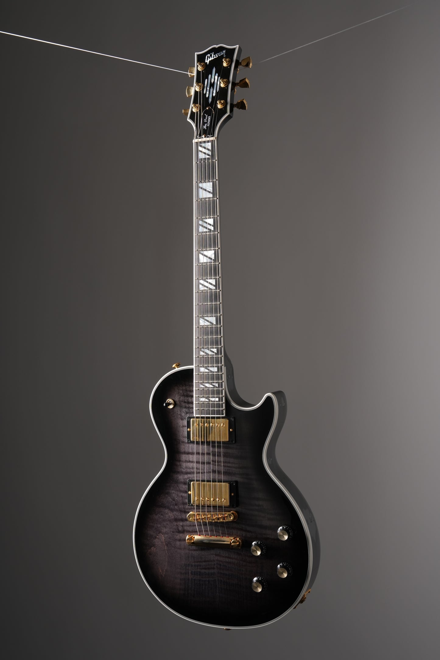 Gibson Les Paul Modern Supreme Electric Guitar - Trans Ebony Burst, w/ OHSC