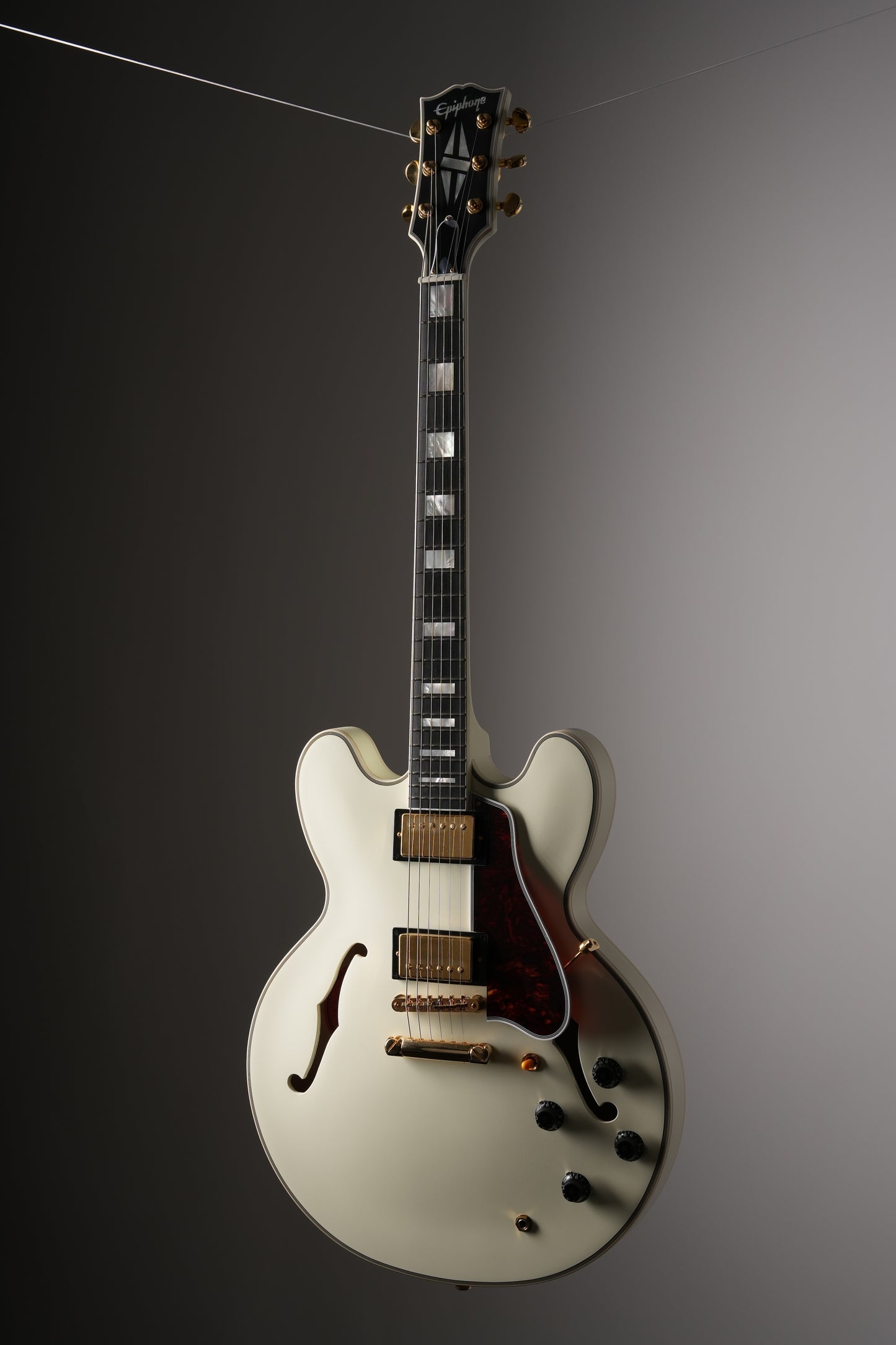 Epiphone "Inspired by Gibson Custom Shop" ES-355 '59 Semi-Hollow Electric Guitar - Classic White, w/ OHSC