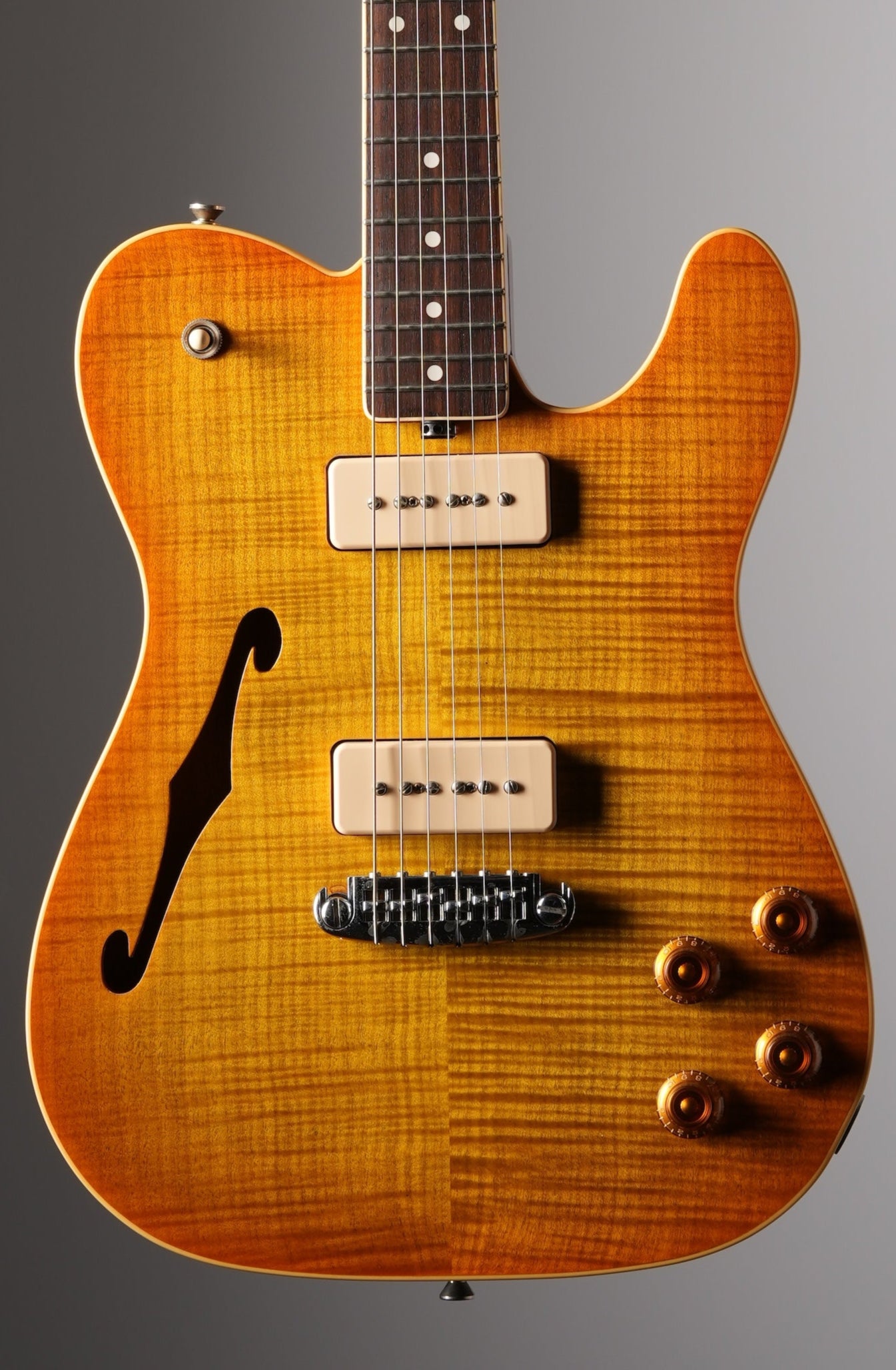 Shabat ThinLion Flame Top Electric Guitar - Sunburst, w/ OHSC