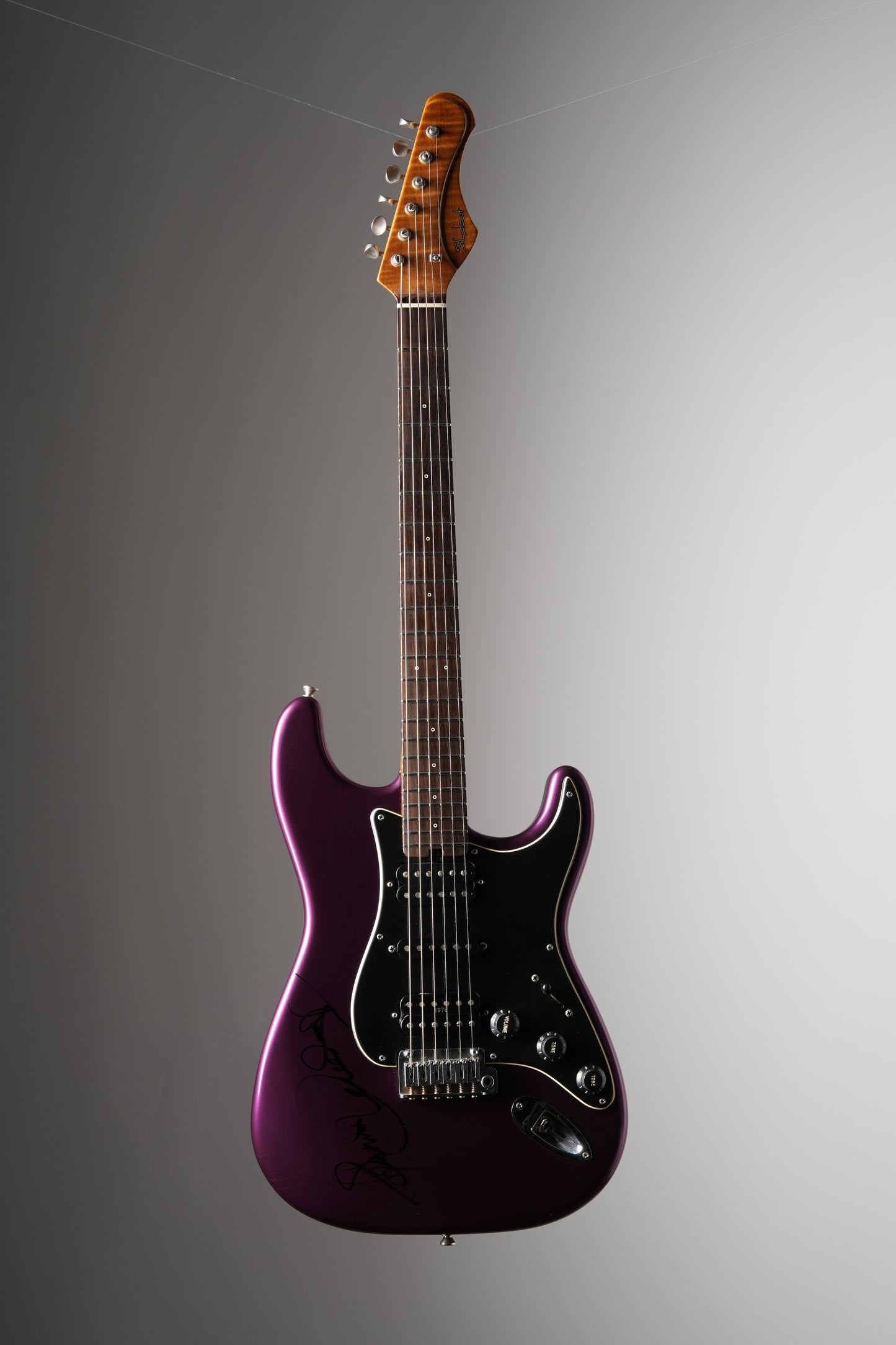 Shabat Lynx HSH Super Strat Electric Guitar - Purple, w/ OHSC (signed by Shannon Tweed, Gene Simmons’ wife)