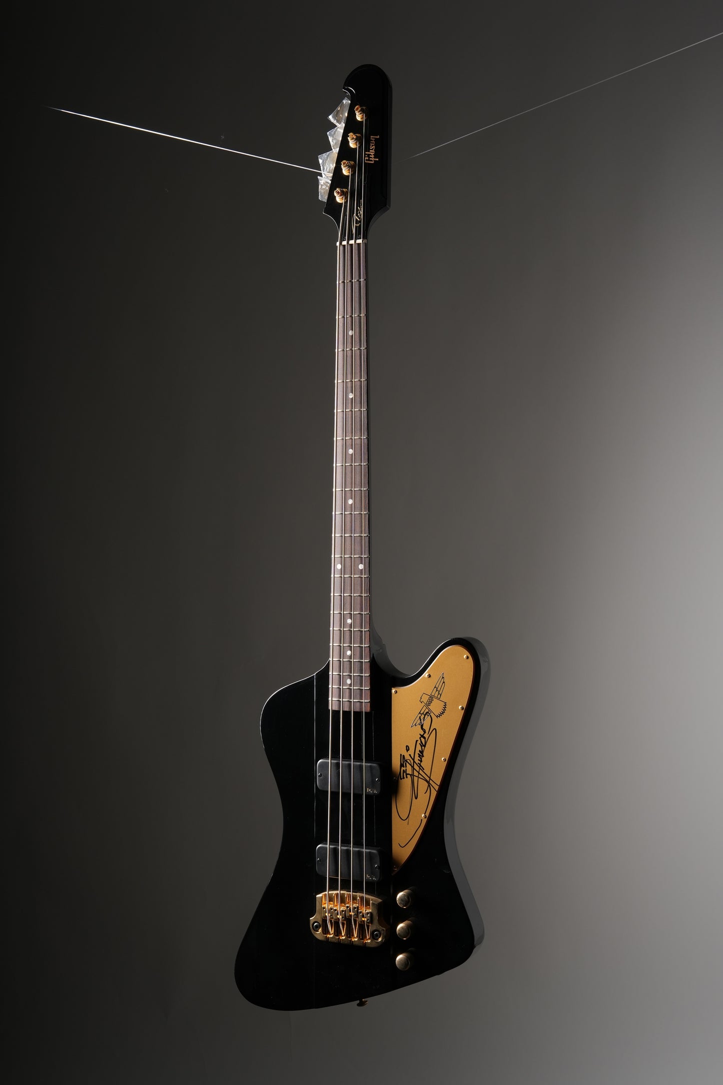 Gibson Rex Brown Thunderbird Electric Bass (signed by Gene Simmons) - Ebony, w/ OHSC