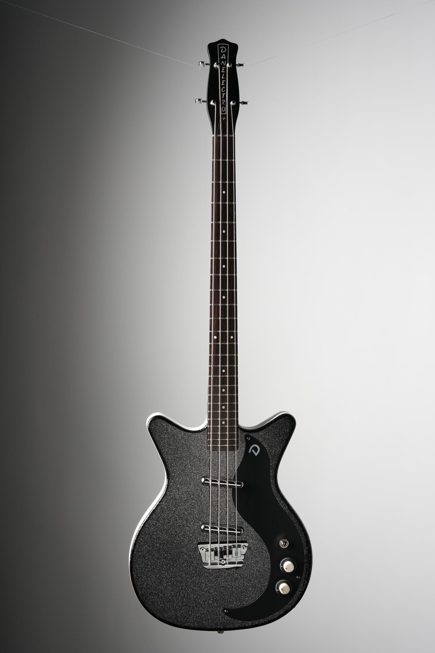 Danelectro '59 DC Short Scale Electric Bass - Black Metalflake