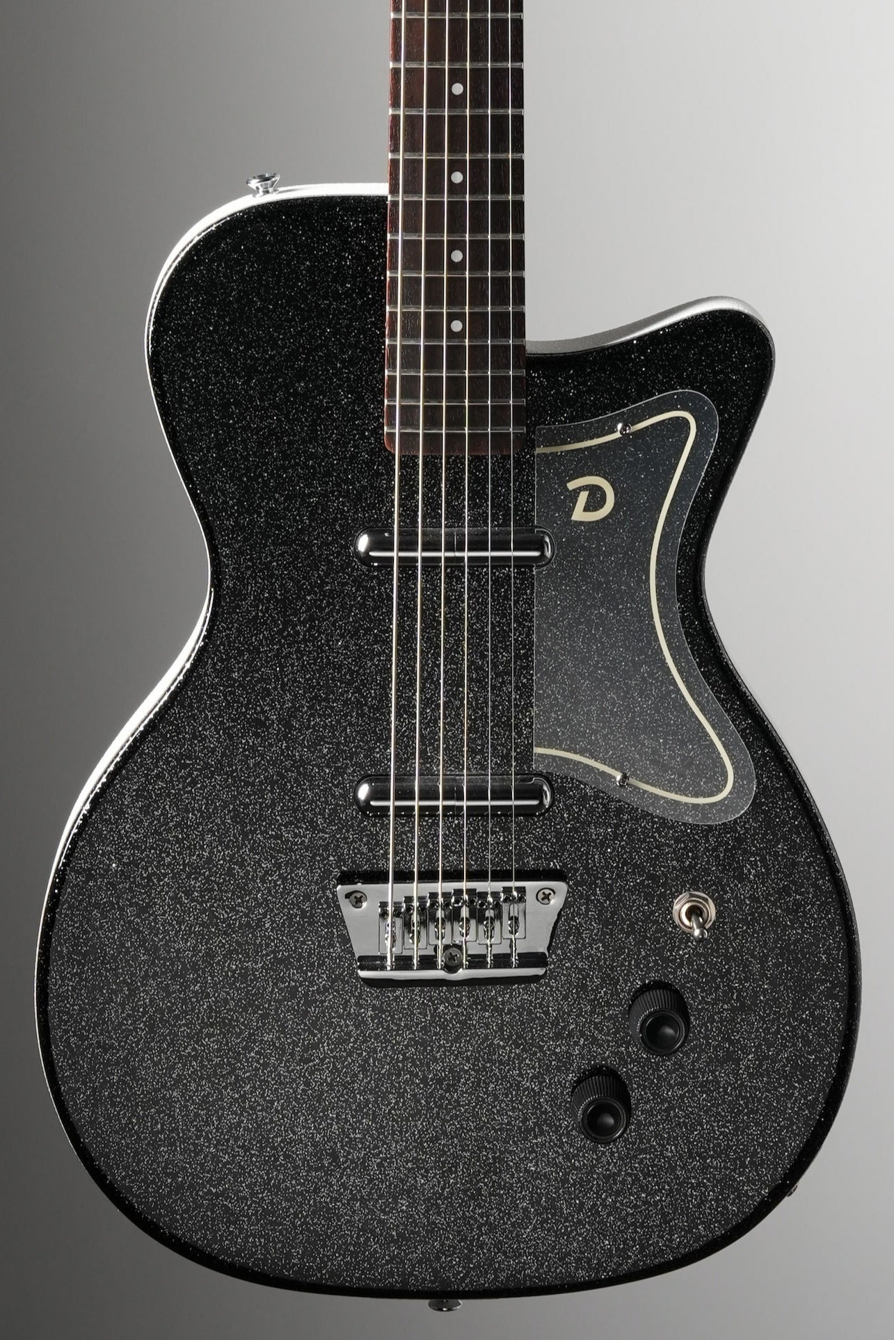 Danelectro Baritone Electric Guitar - Black Metalflake