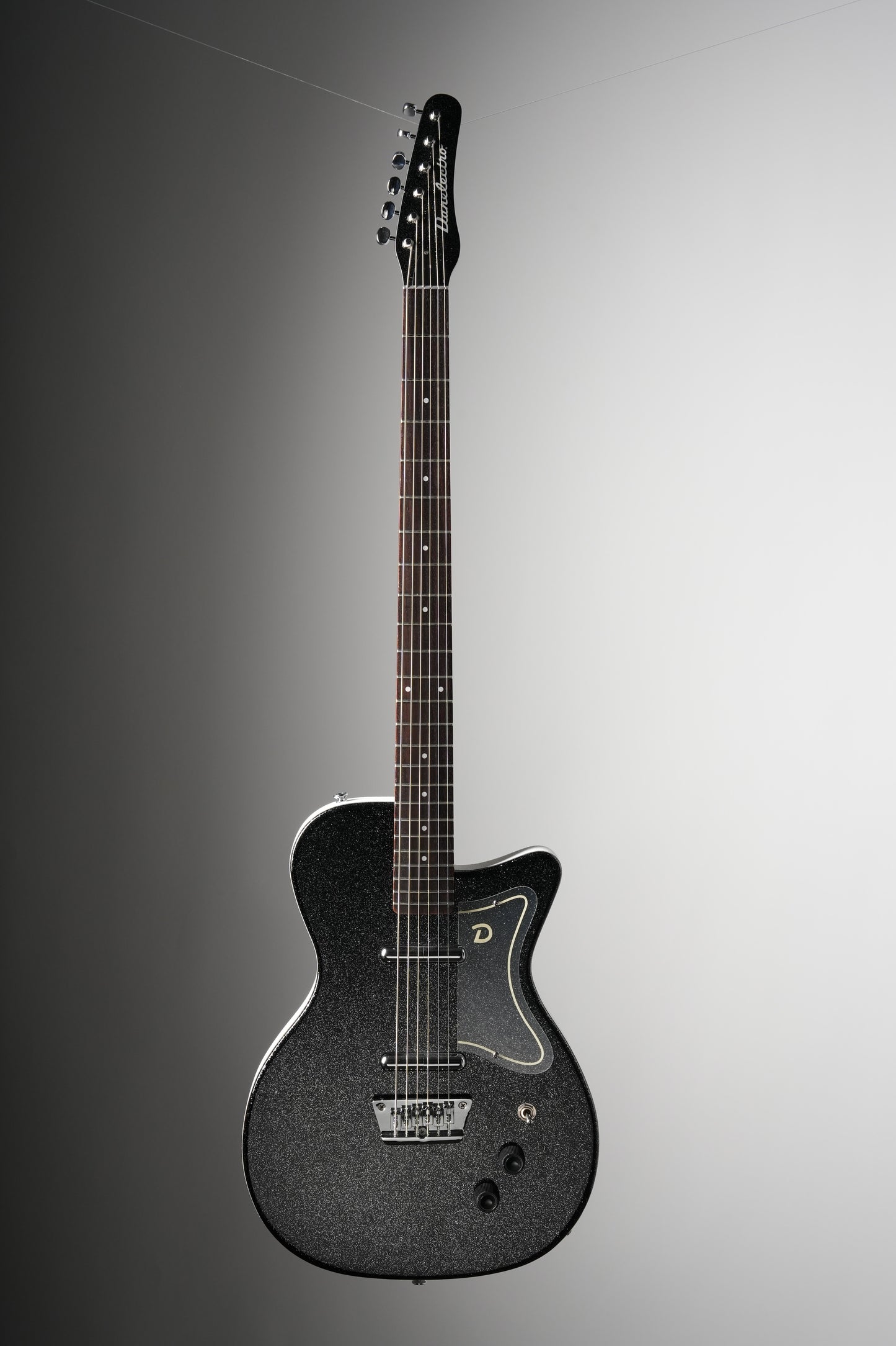 Danelectro Baritone Electric Guitar - Black Metalflake
