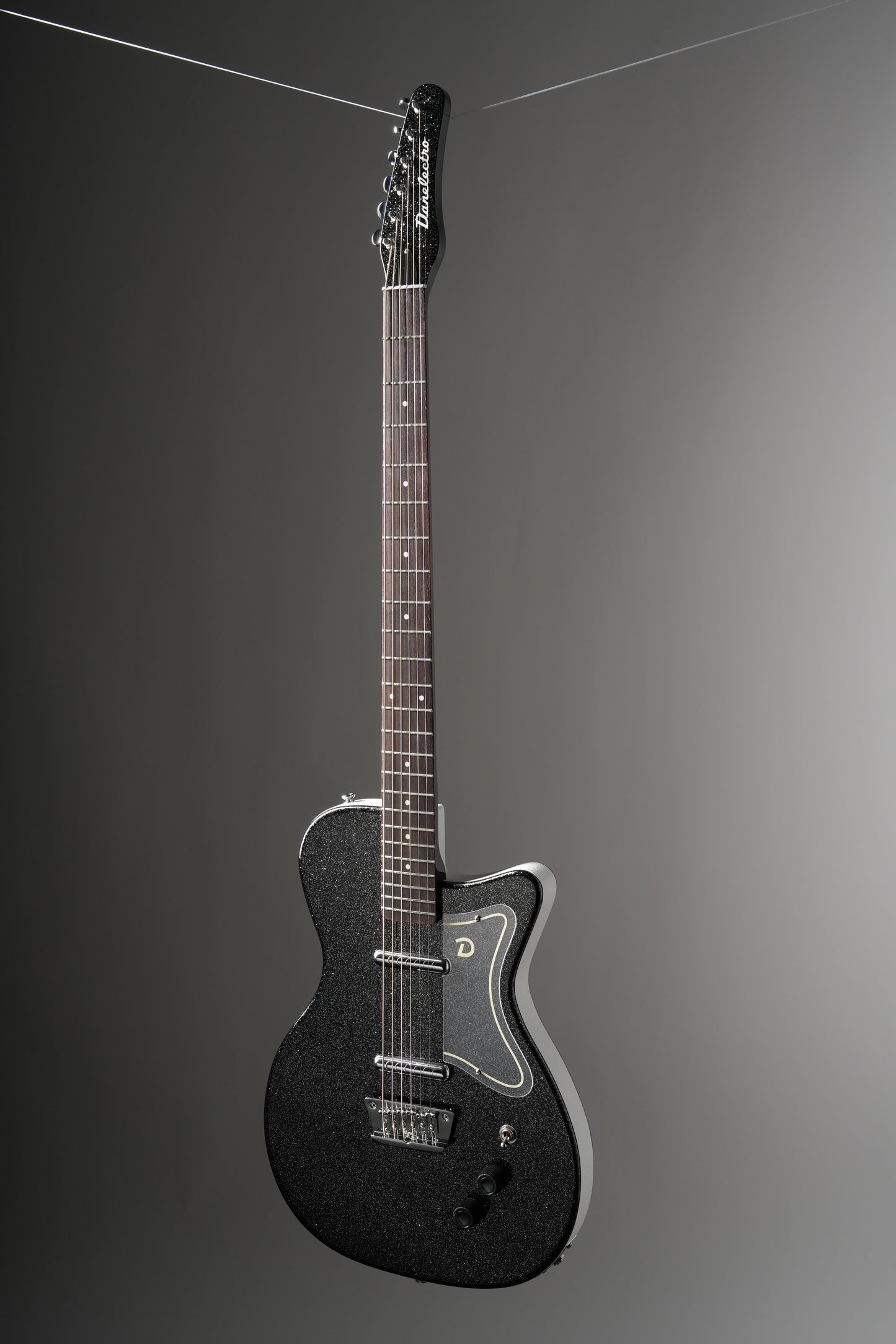 Danelectro Baritone Electric Guitar - Black Metalflake