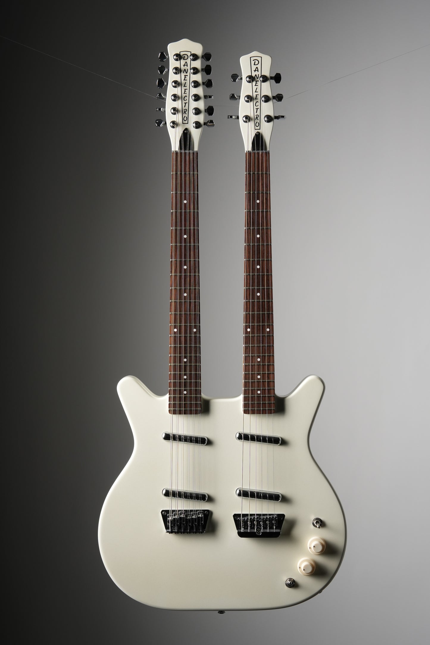 Danelectro Doubleneck 6/12 Electric Guitar - White Pearl