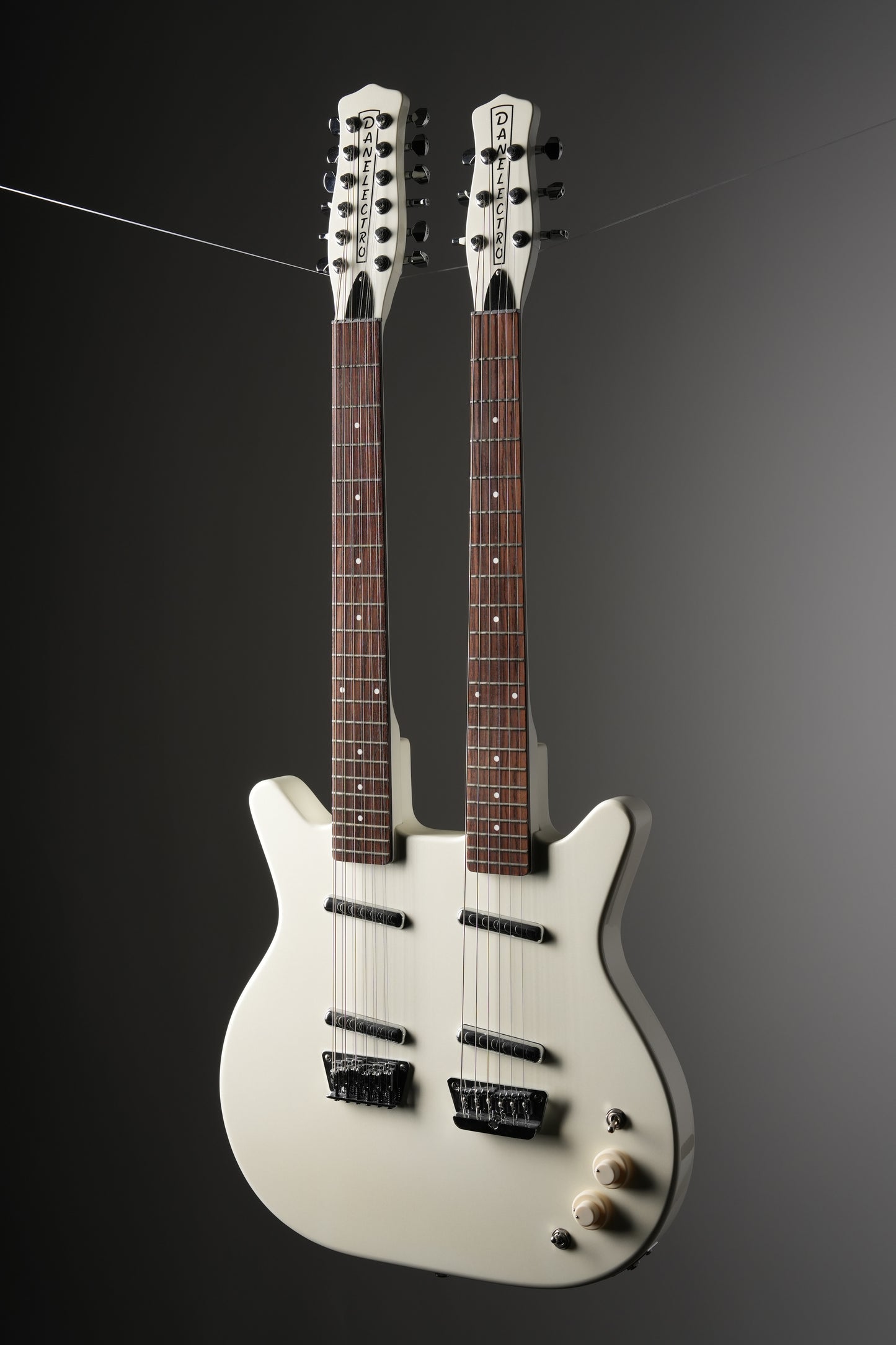 Danelectro Doubleneck 6/12 Electric Guitar - White Pearl