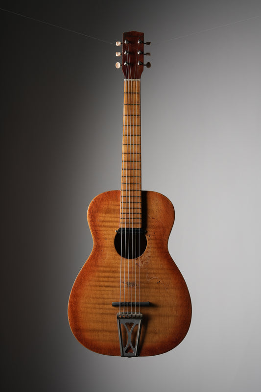 Stella (1950s or 1960s) Rubber Bridge Conversion Acoustic Electric Guitar - Natural