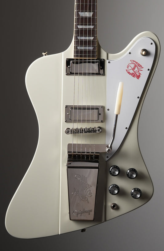 Epiphone "Inspired by Gibson Custom" 1963 Firebird V Electric Guitar - Polaris White, w/ OHSC
