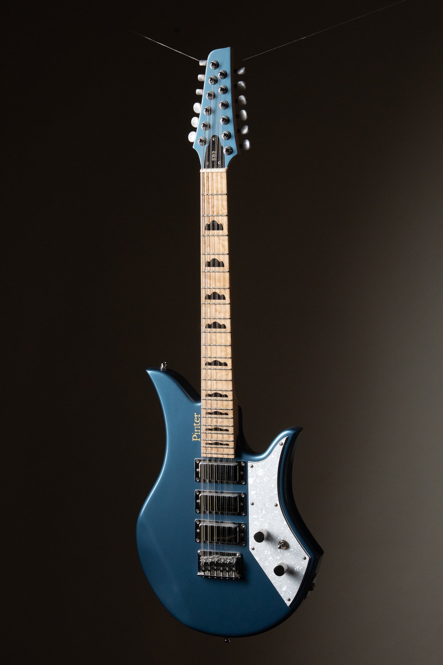 Pinter SB2 12-String Electric Guitar - Dark Turquoise, w/ Original Deluxe Soft Case