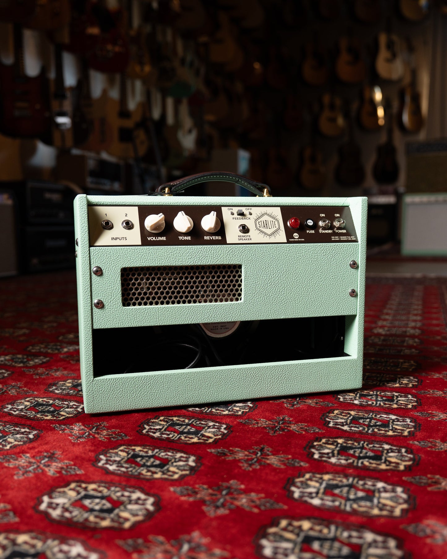 Magnatone Starlite Reverb 5w 1x8" Tube Guitar Amp Combo - Custom Seafoam Green w/ White Sparkle Grille
