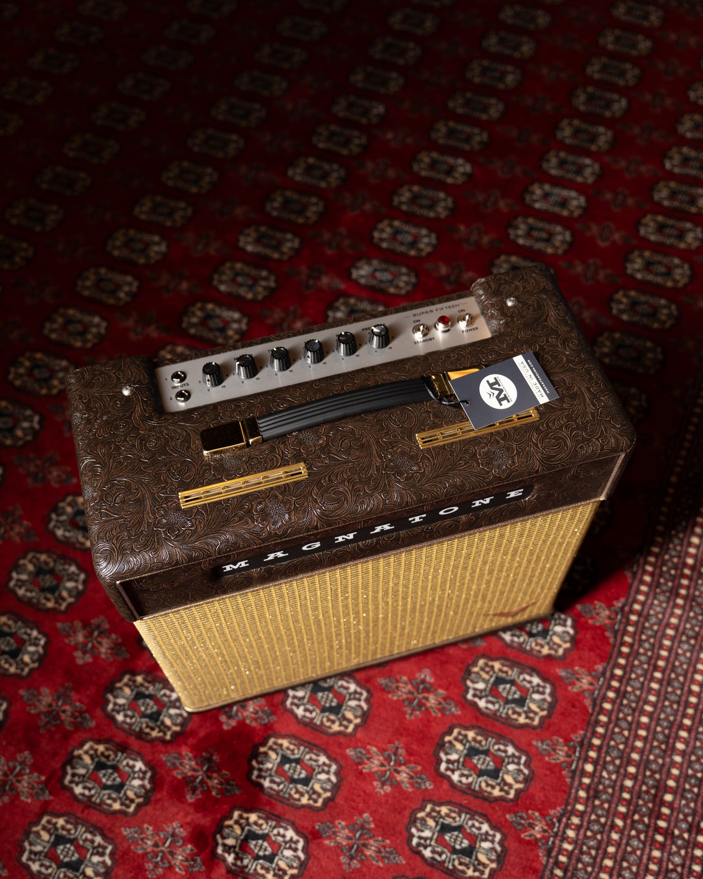 Magnatone Super Fifteen 15w 1x12" Tube Guitar Amp Combo - Malibu Music Exclusive Brown Western Tolex w/ Gold Grille