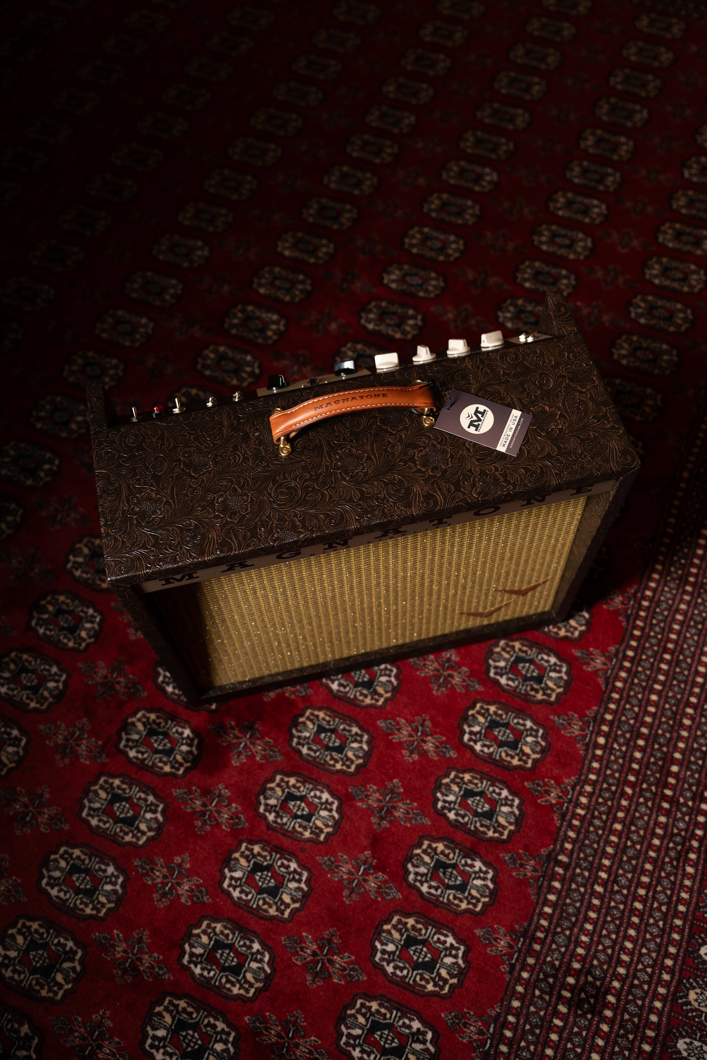 Magnatone Panoramic Stereo 12w + 12w 2x10" Tube Guitar Amp Combo - Malibu Music Exclusive Brown Western Tolex w/ Gold Grille