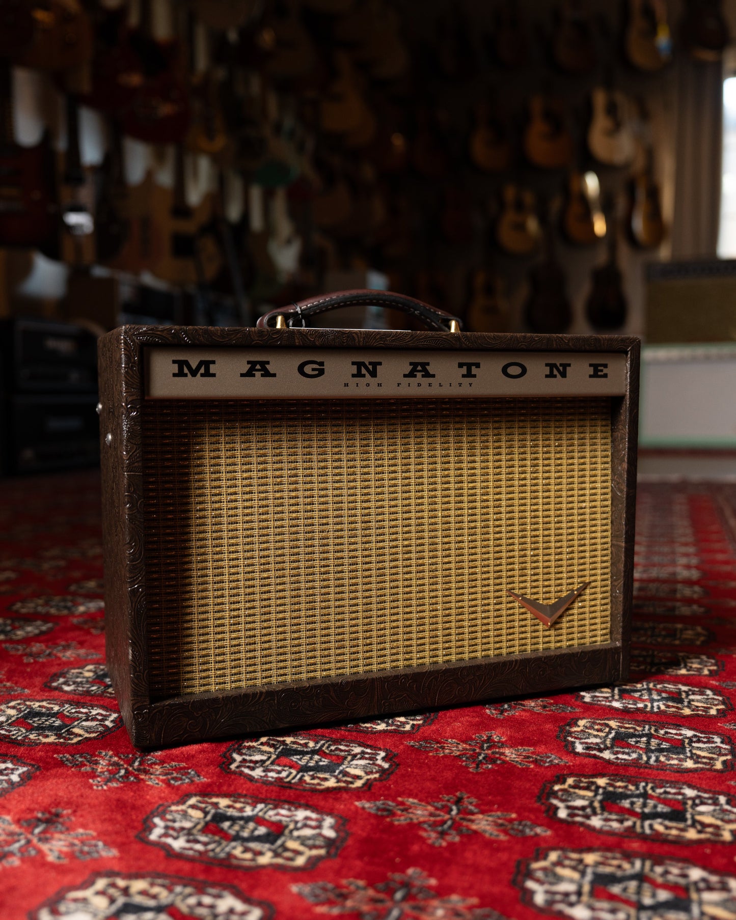 Magnatone Starlite Reverb 5w 1x8" Tube Guitar Amp Combo - Malibu Music Exclusive Brown Western Tolex w/ Gold Grille