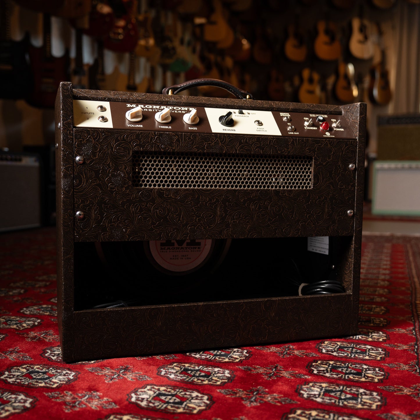 Magnatone Varsity Reverb 15w 1x12" Tube Guitar Amp Combo - Malibu Music Exclusive Brown Western Tolex w/ Gold Grille