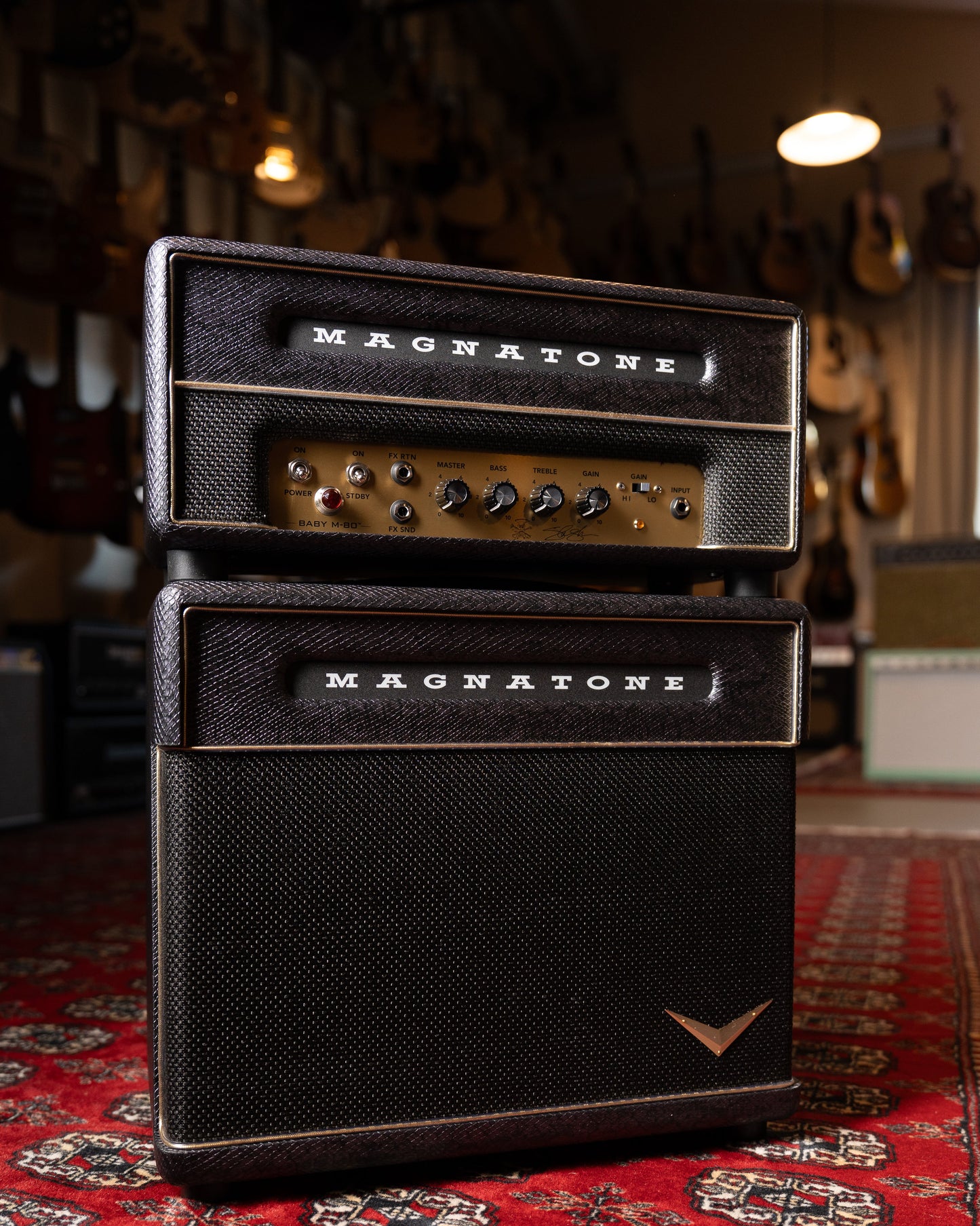 Magnatone Baby M80 12w Tube Guitar Amp Head w/ 1x10" Cab - Slash Signature Purple Python