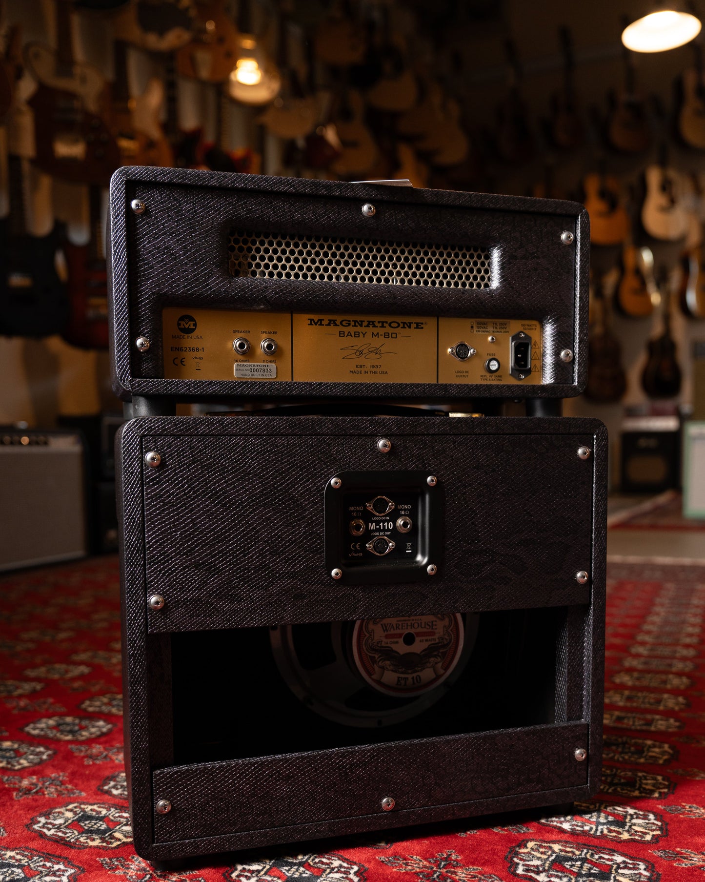 Magnatone Baby M80 12w Tube Guitar Amp Head w/ 1x10" Cab - Slash Signature Purple Python