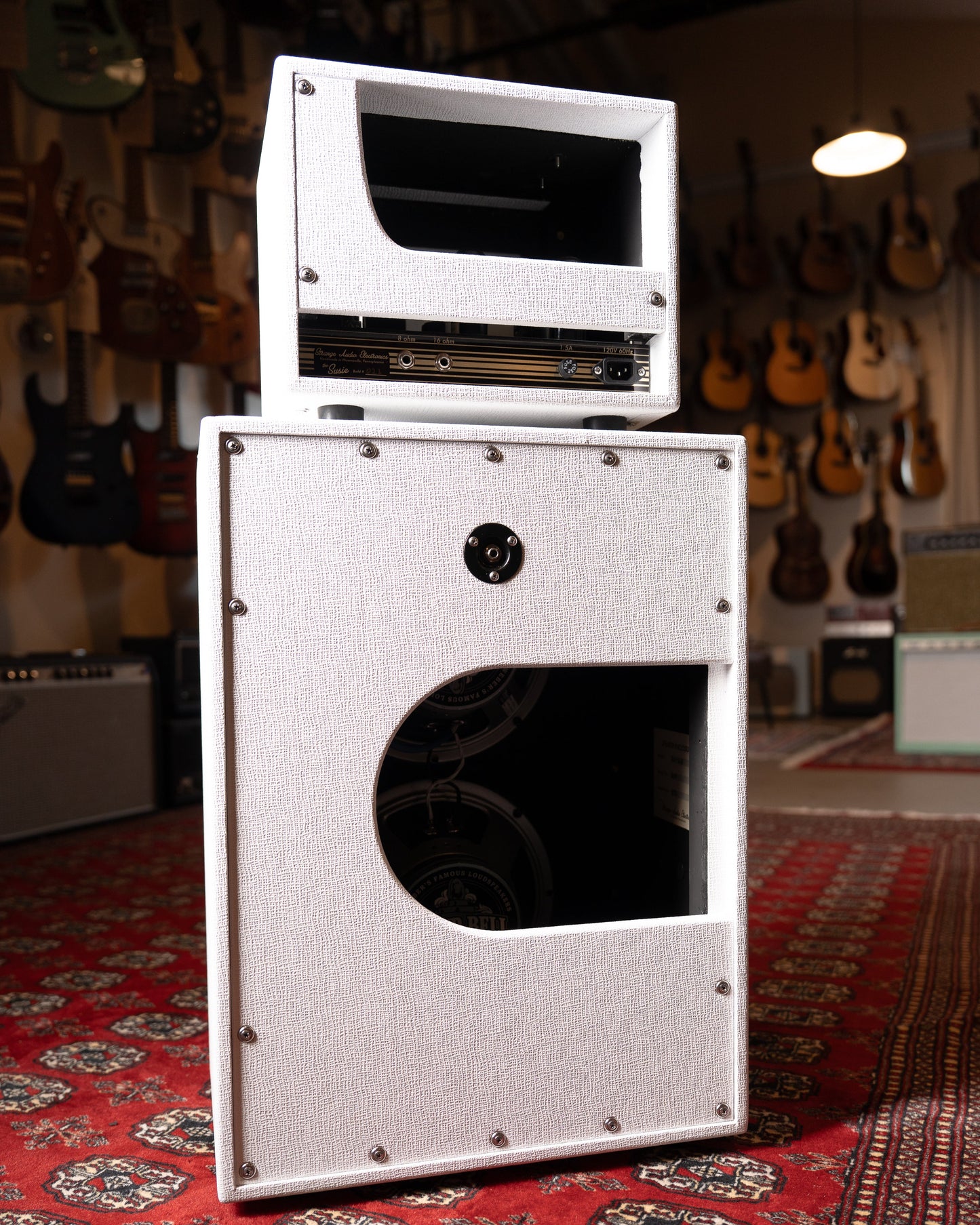 Strange Audio Electronics The Susie 5w Tube Guitar Amp Head w/ 2x10" Cab - White Tolex w/ Hand-painted Clouds Grille