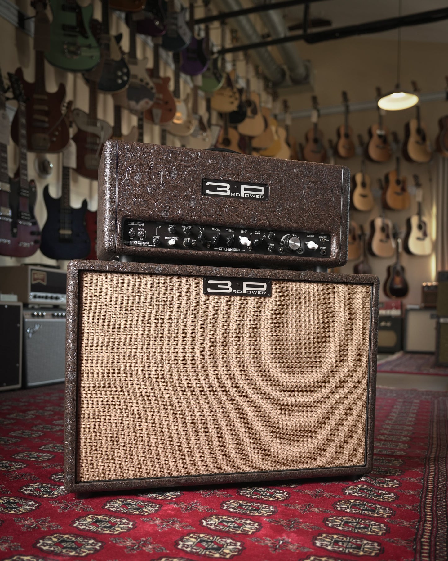 3rd Power Kitchen Sink 6VEL 40w-20w Tube Guitar Amp Head w/ 2x12" Cab - Western Brown Tolex