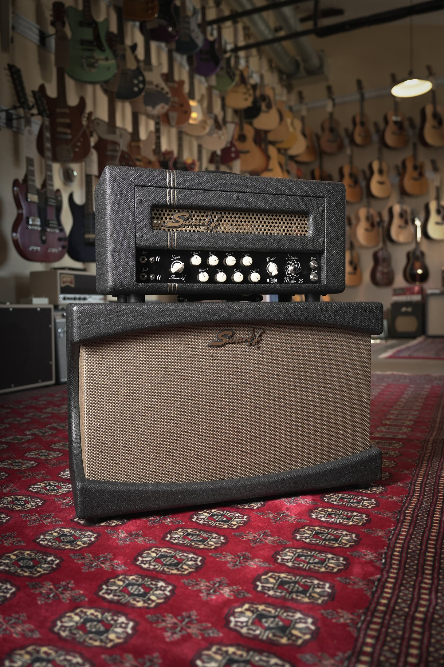 Swart Stereo Master 20w + 20w Tube Guitar Amp Head w/ 2x12" Cab - Dark Tweed
