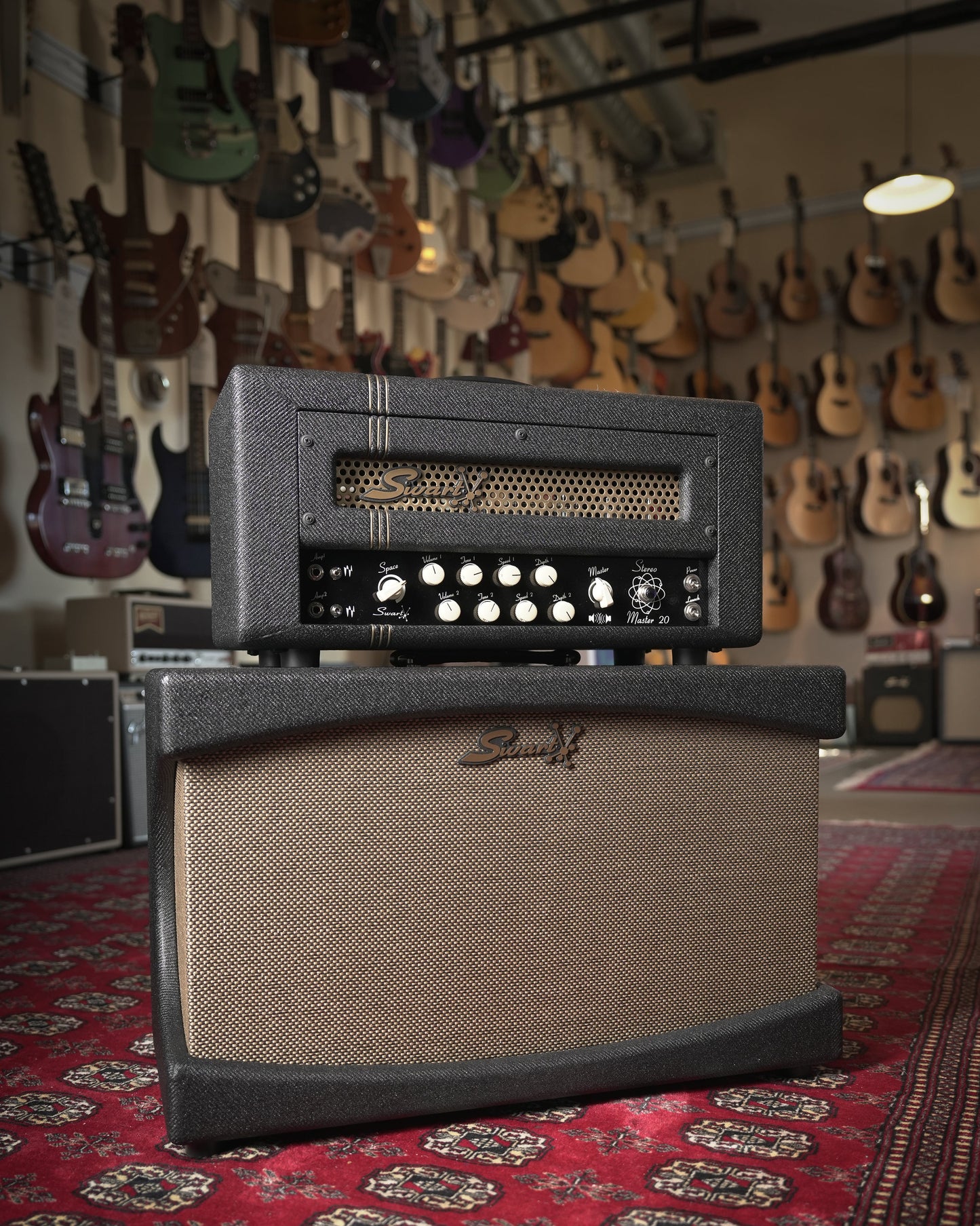 Swart Stereo Master 20w + 20w Tube Guitar Amp Head w/ 2x12" Cab - Dark Tweed
