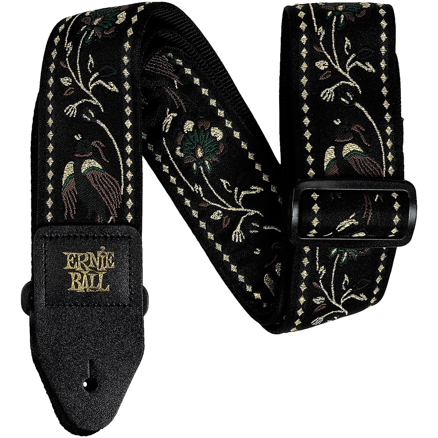 Ernie Ball Classic Jacquard Guitar/Bass Strap - Black Pleasant Pheasant