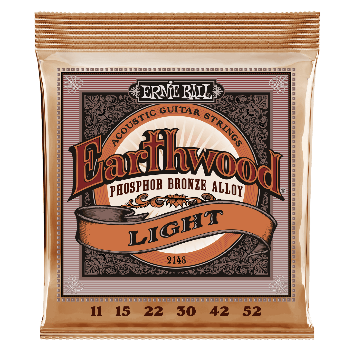 Ernie Ball Light Earthwood Phosphor Bronze Acoustic Guitar Strings 11-52 Gauge