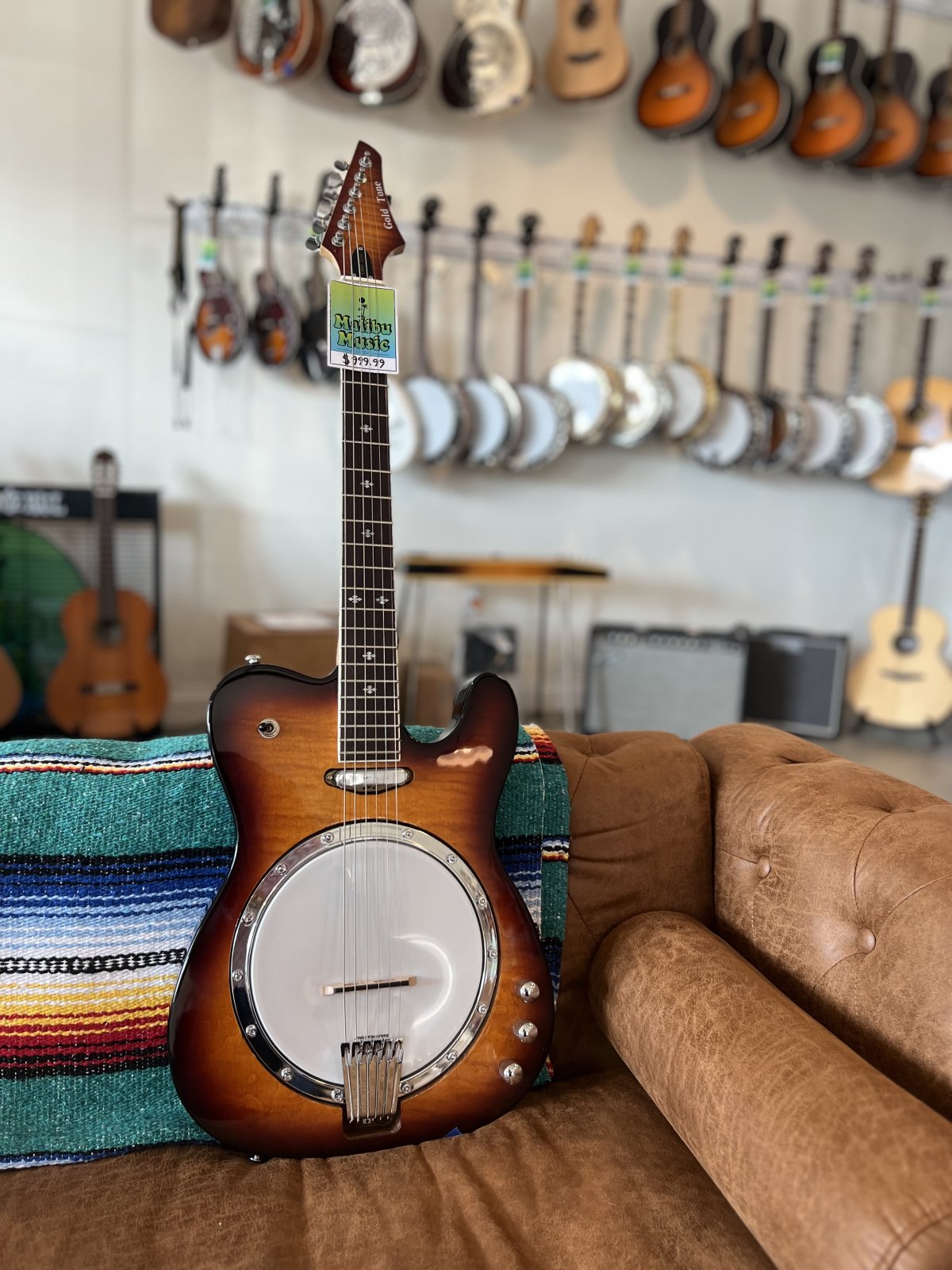 Gold Tone Solid Body Electric Banjitar Tobacco Sunburst