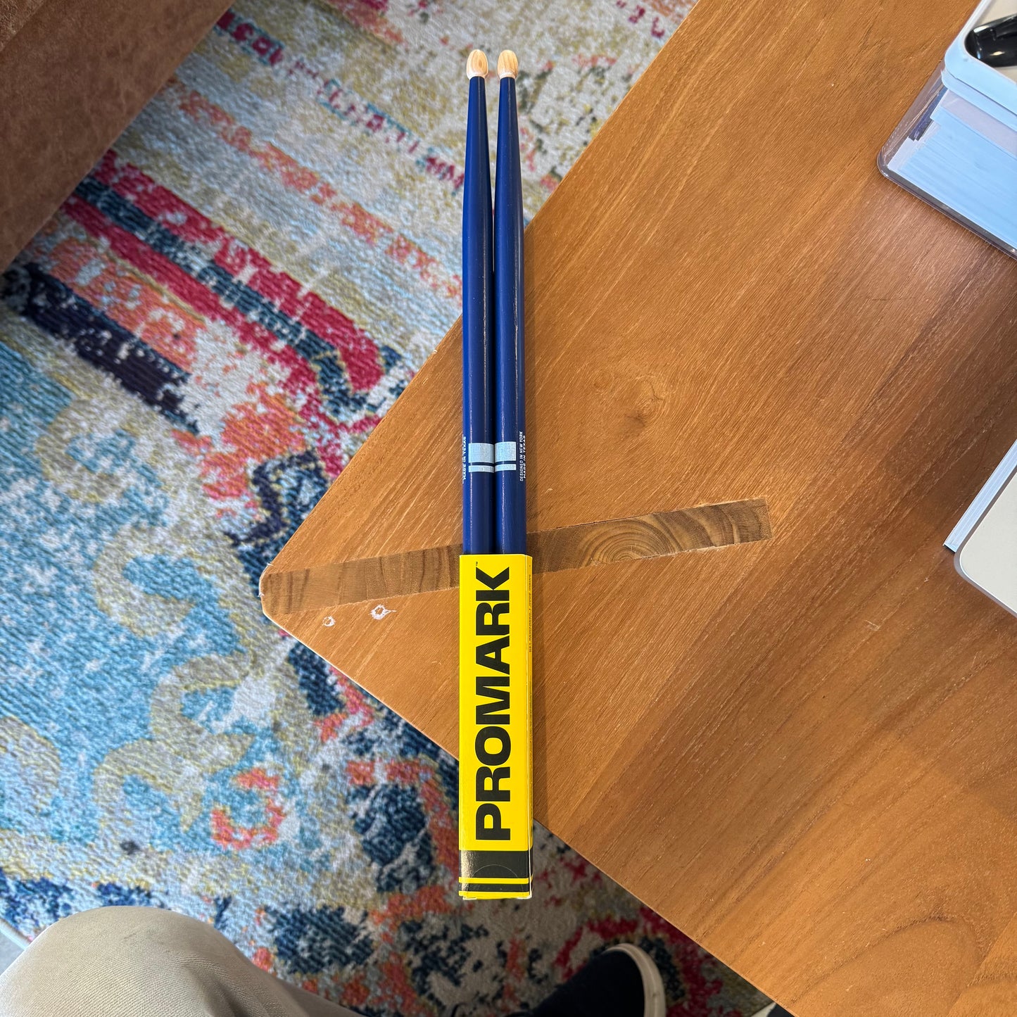 D'addario Rebound 5B Painted Blue Hickory Acorn Wood Tip Promark Drum Stick