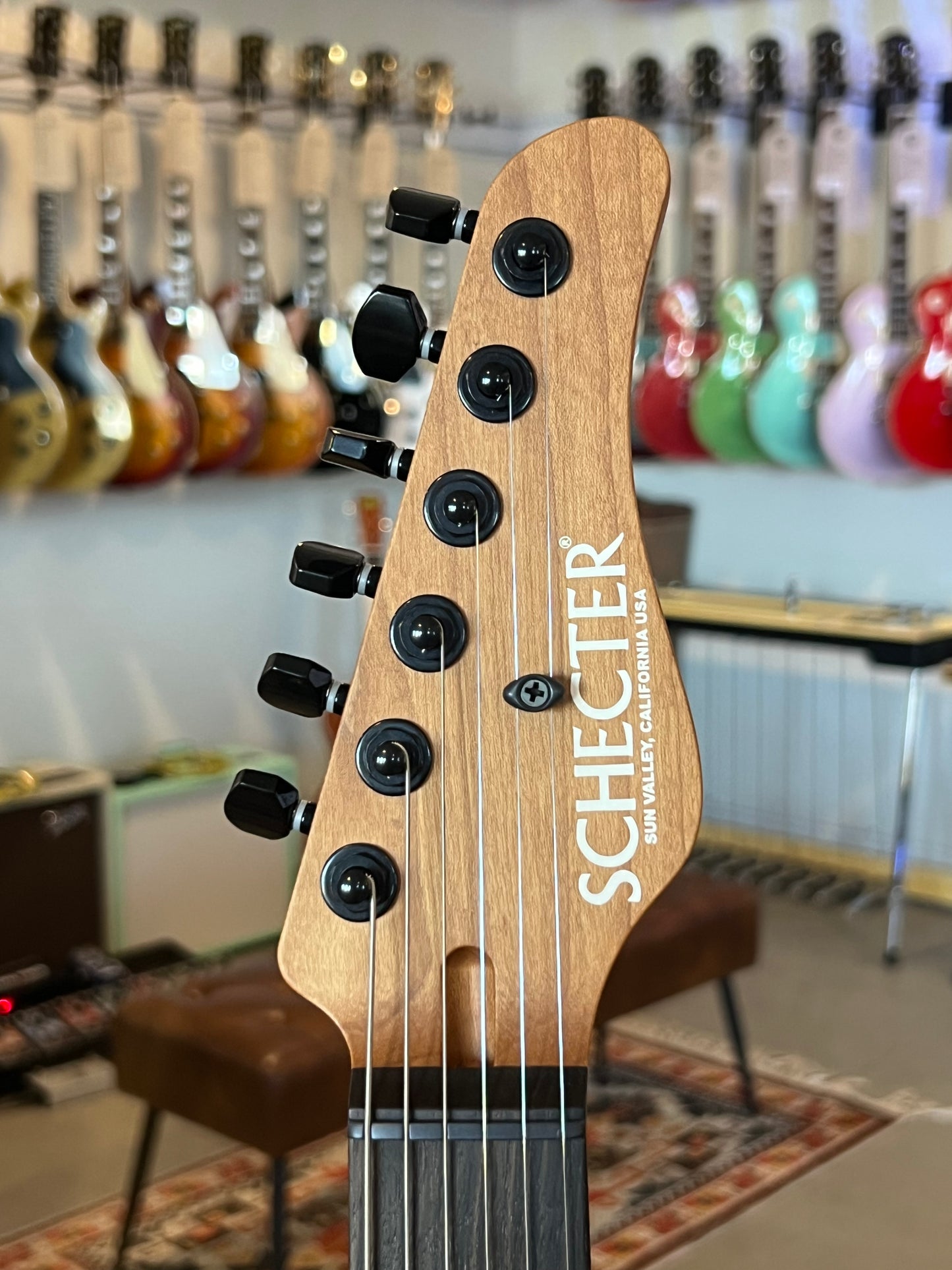 Schecter Sunset Custom II Ocean Blue Burl