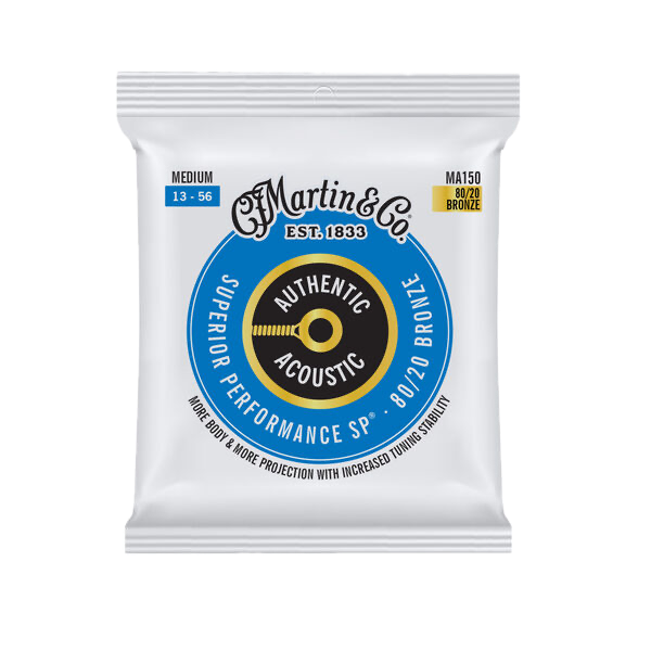 Martin MA150 .013-.056 Authentic Acoustic Superior Performance 80/20 Bronze Guitar Strings - Medium
