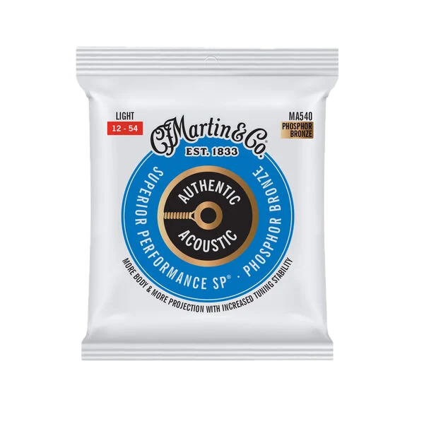 Martin MA540 .012-.054 Authentic Acoustic Superior Performance 92/8 Phosphor Bronze Guitar Strings - Light