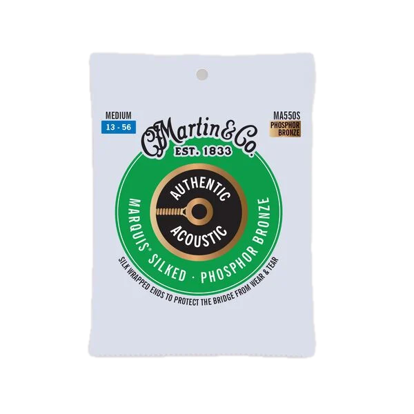 Martin MA550S .013-.056 Authentic Acoustic Marquis Silked 92/8 Phosphor Bronze Guitar Strings - Medium