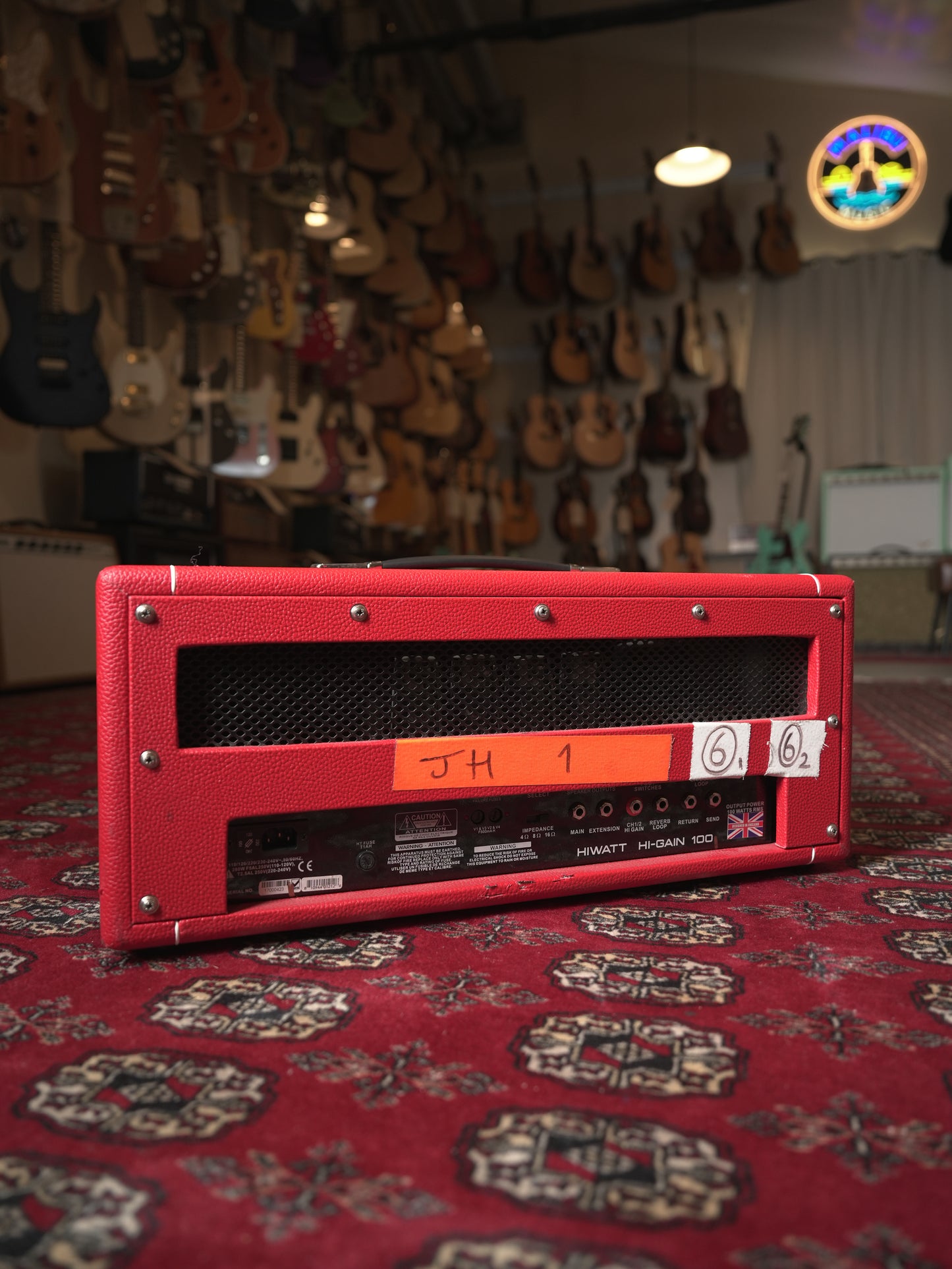 Hiwatt Boots Electric 100 Guitar amplifier head made for Jesse Hughes - Red tolex