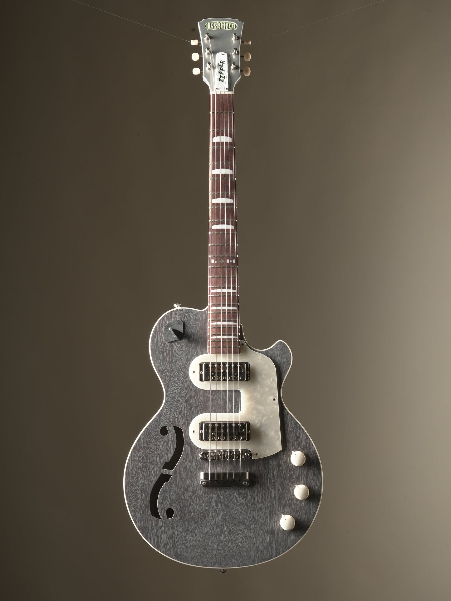 Lockhorn Zipper Electric Guitar - Grey Doghair, incl. Gigbag