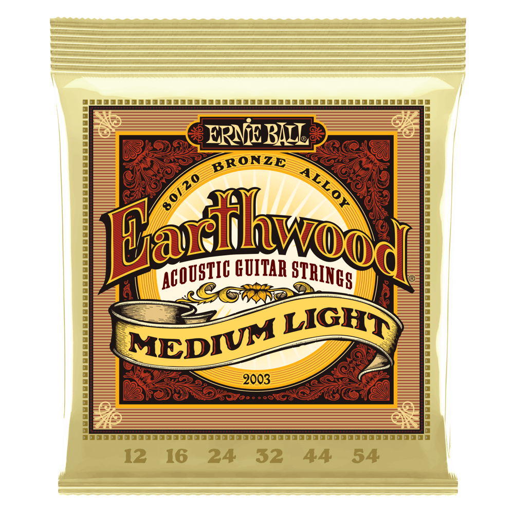 Ernie Ball Medium Light Earthwood 80/20 Bronze Acoustic Guitar Strings 12-54 - 2003