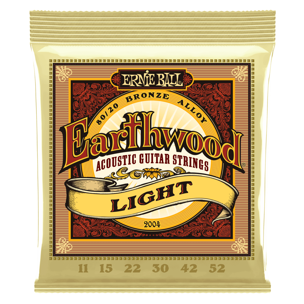 Ernie Ball Light Earthwood 80/20 Bronze Acoustic Guitar Strings 11-52 Gauge - 2004