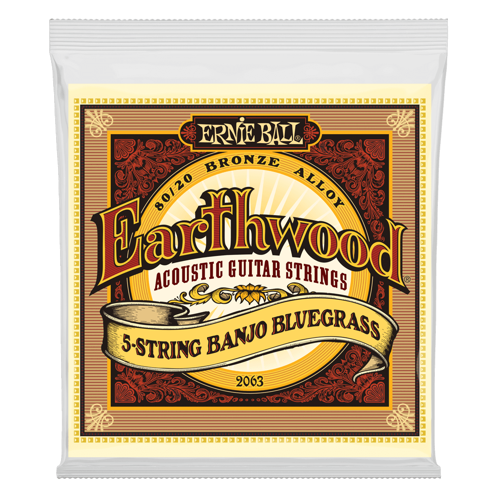 Ernie Ball Earthwood 80/20 Bronze Loop End 5-String Bluegrass Banjo Strings 9-20 Gauge - 2063