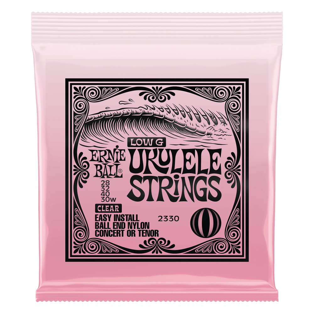 Ernie Ball Concert/Tenor Wound Low G Nylon Ball End Ukulele Strings - Clear