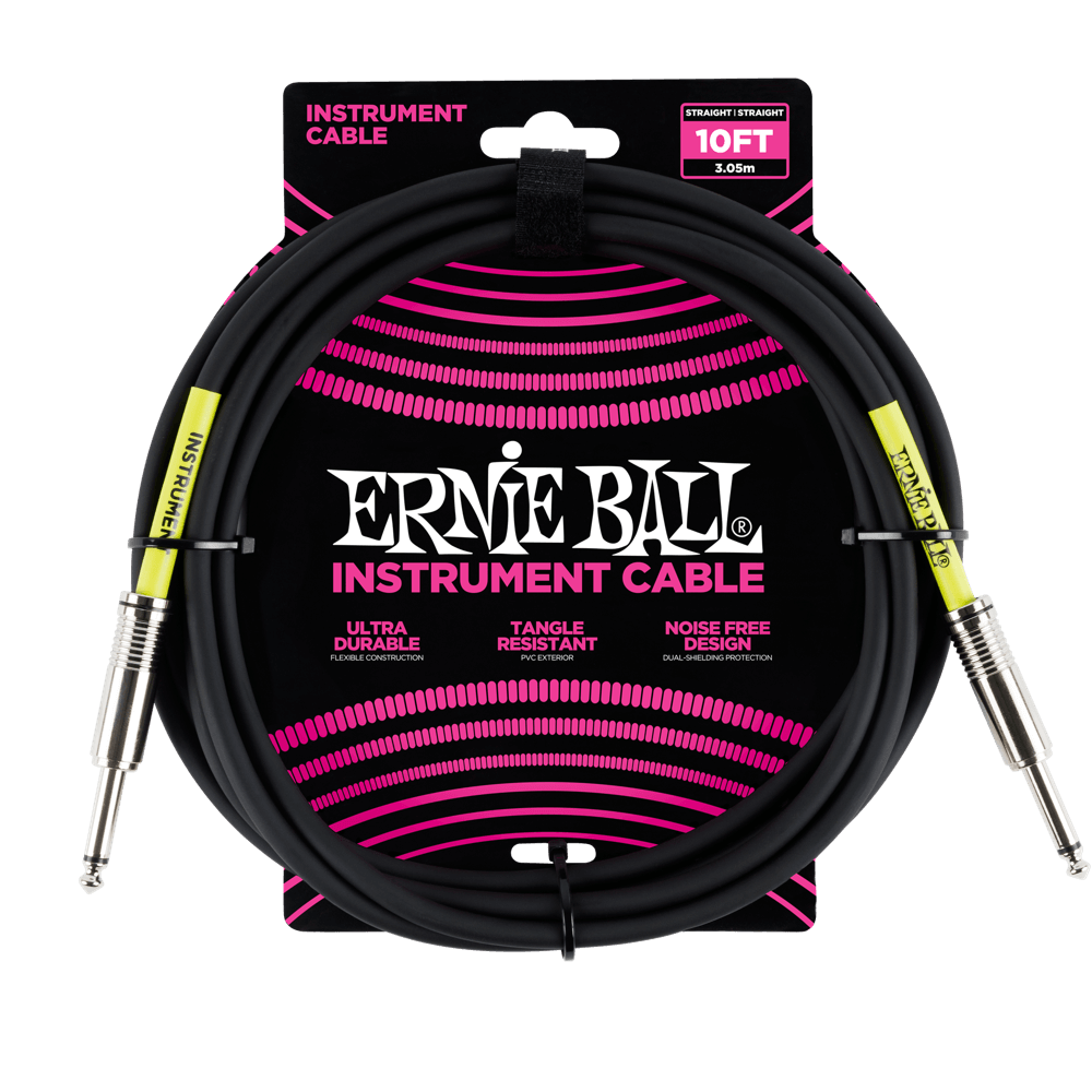Ernie Ball Classic Instrument Cable Straight/Straight 10 feet - Black