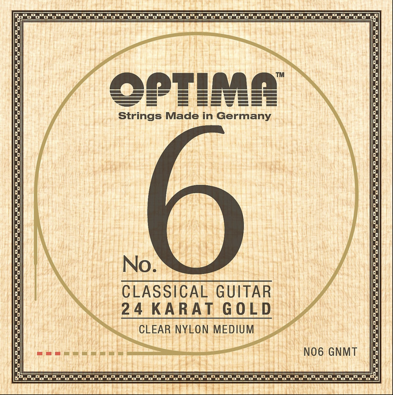 Optima No.6 Classical Guitar 24K GOLD Clear Nylon Medium Strings GNMT