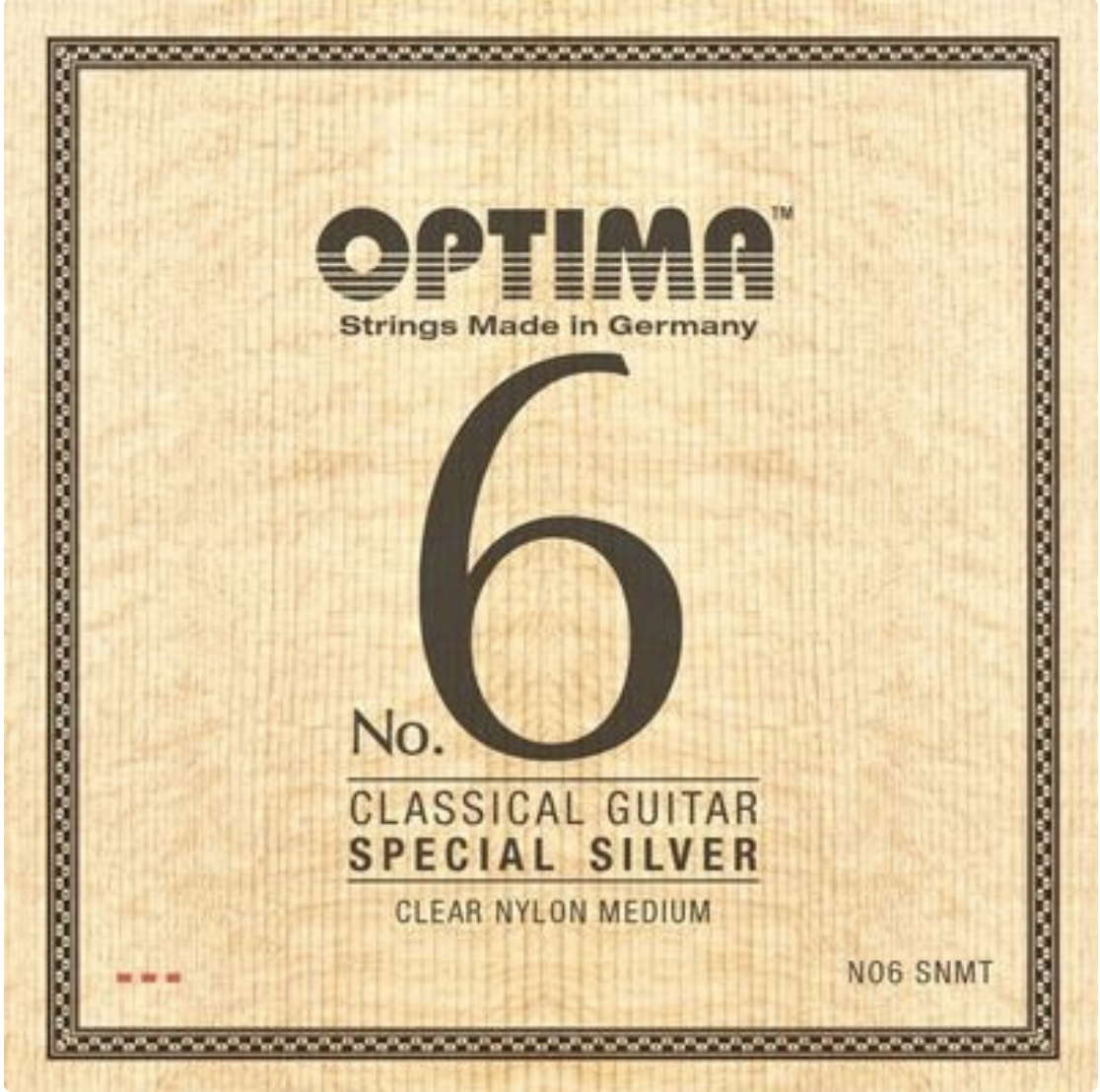 Optima Classical Guitar No.6 Konzertgitarre Special Silver Clear Nylon Medium SNMT